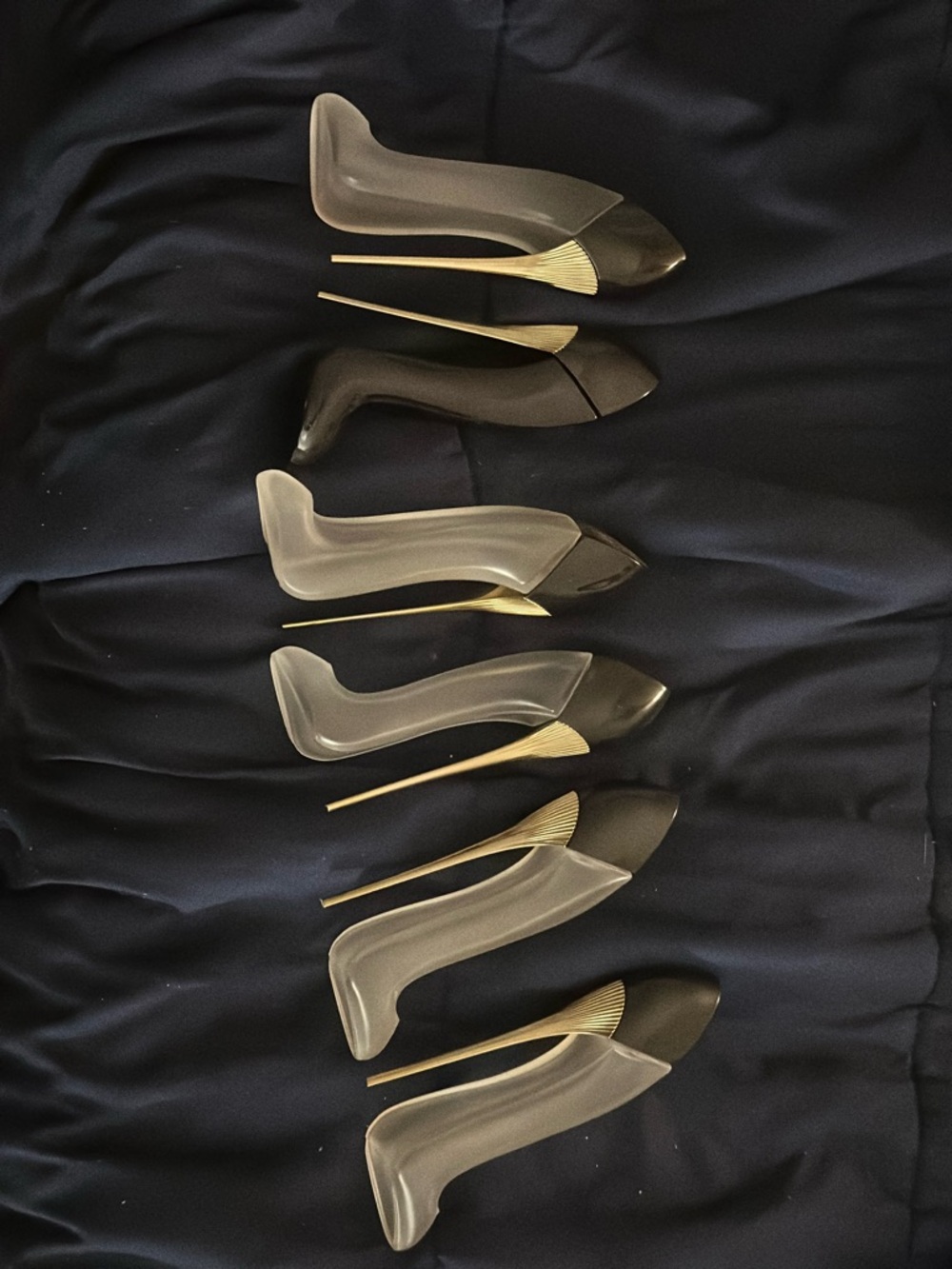 6X EMPTY Carolina Herrera Good Girl Stiletto Glass Heel Bottles - Fashion Decor